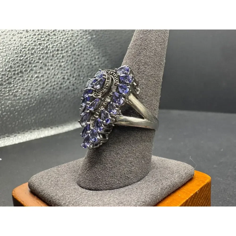 STS Chuck Clemency 925 Sterling Silver Tanzanite Gemstone Ring Size 10